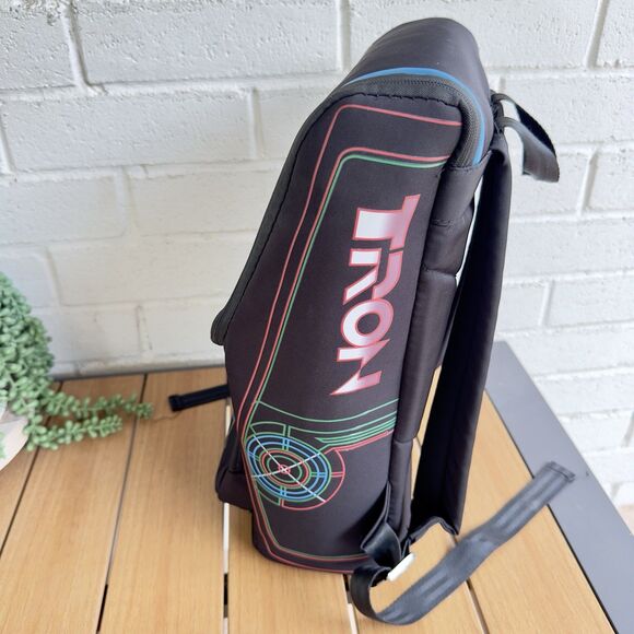 Disney Parks TRON Lightcycle Backpack Black Arcade Game Travel School Bag